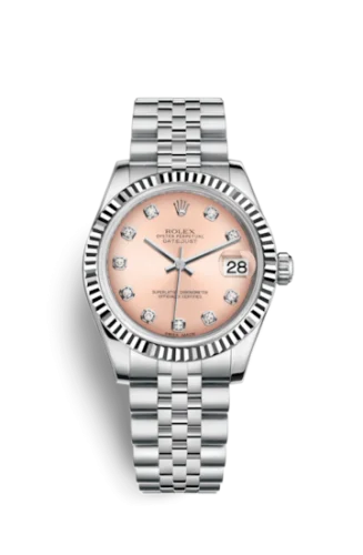 Rolex - 178274-0022 Datejust 31 Stainless Steel Fluted / Jubilee / Pink - Diamond