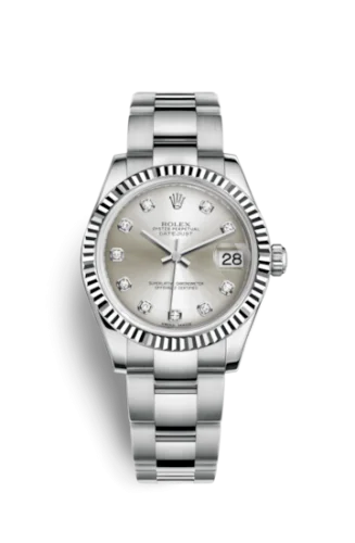 Rolex - 178274-0030 Datejust 31 Stainless Steel Fluted / Oyster / Silver - Diamond