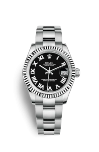 Rolex - 178274-0078 Datejust 31 Stainless Steel Fluted / Oyster / Black - Roman