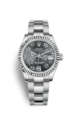 Rolex - 178274-0091 Datejust 31 Stainless Steel Fluted / Oyster / Dark Rhodium Floral