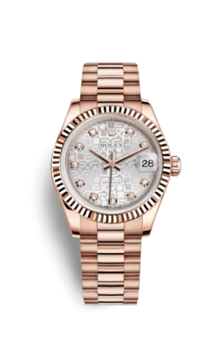 Rolex - 178275f-0001 Datejust 31 Everose Fluted / President / Silver Computer