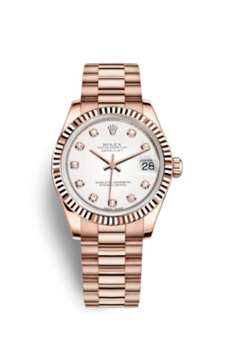Rolex - 178275f-0011 Datejust 31 Everose Fluted / President / White Diamonds