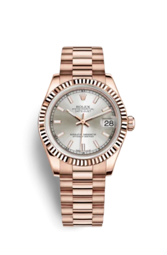 Rolex - 178275f-0018 Datejust 31 Everose Fluted / President / Silver