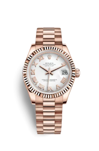 Rolex - 178275f-0028 Datejust 31 Everose Fluted / President / White Roman