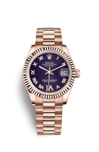 Rolex - 178275f-0033 Datejust 31 Everose Fluted / President / Purple Roman