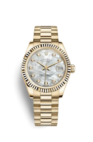 Rolex - 178278-0010 Datejust 31 Yellow Gold Fluted / President / MOP