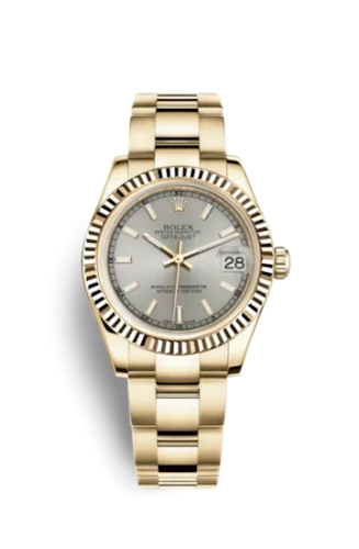 Rolex - 178278-0034 Datejust 31 Yellow Gold Fluted / Oyster / Silver
