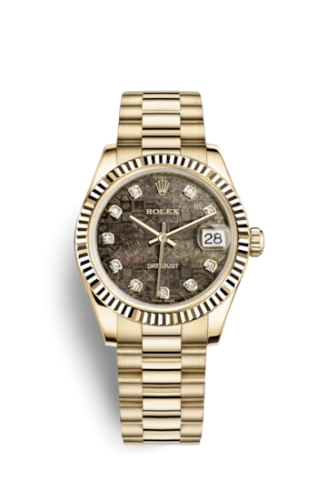 Rolex - 178278-0057 Datejust 31 Yellow Gold Fluted / President / Black MOP Computer