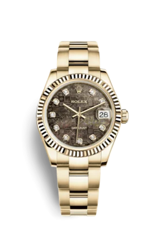 Rolex - 178278-0075 Datejust 31 Yellow Gold Fluted / Oyster / Black MOP Computer