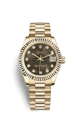 Rolex - 178278-0111 Datejust 31 Yellow Gold Fluted / President / Black MOP