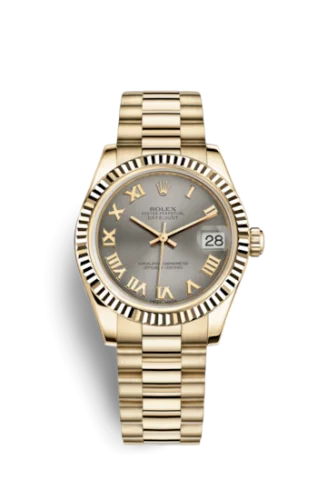 Rolex - 178278-0130 Datejust 31 Yellow Gold Fluted / President / Steel Roman