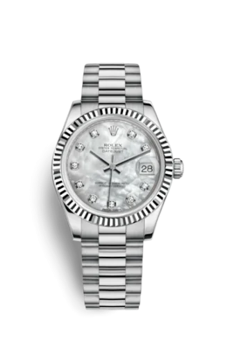 Rolex - 178279-0015 Datejust 31 White Gold Fluted / President / MOP