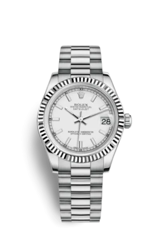 Rolex - 178279-0079 Datejust 31 White Gold Fluted / President / White