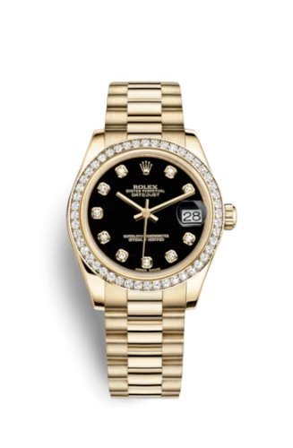Rolex - 178288-0011 Datejust 31 Yellow Gold Diamond / President / Black Diamond