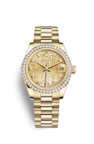 Rolex - 178288-0021 Datejust 31 Yellow Gold Diamond / President / Champagne Computer