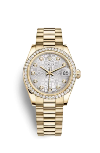 Rolex - 178288-0028 Datejust 31 Yellow Gold Diamond / President / Silver Computer