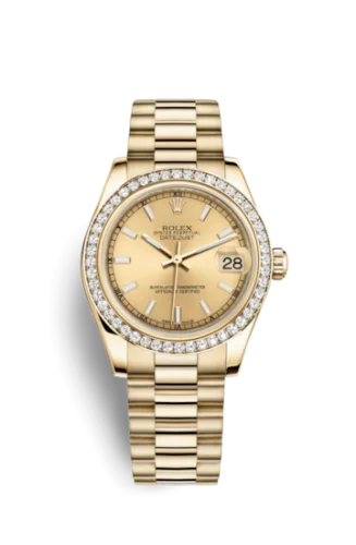 Rolex - 178288-0046 Datejust 31 Yellow Gold Diamond / President / Champagne