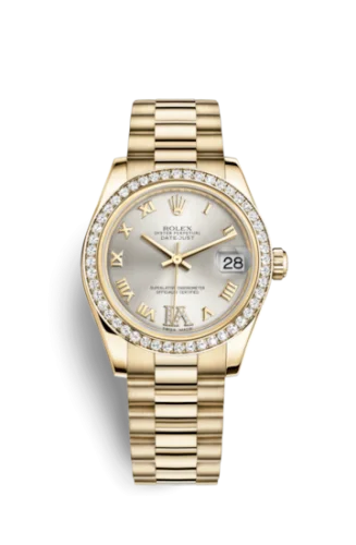 Rolex - 178288-0056 Datejust 31 Yellow Gold Diamond / President / Silver Roman