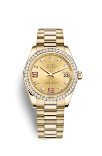 Rolex - 178288-0063 Datejust 31 Yellow Gold Diamond / President / Champagne Diamonds Rubies