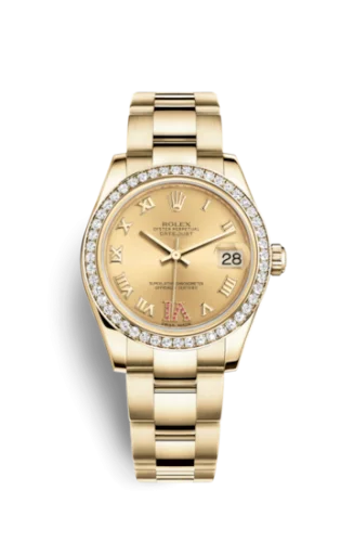 Rolex - 178288-0065 Datejust 31 Yellow Gold Diamond / Oyster / Champagne Roman