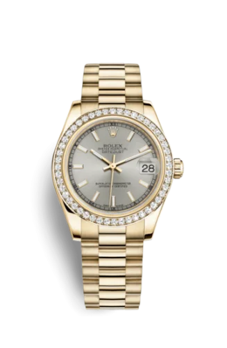 Rolex - 178288-0076 Datejust 31 Yellow Gold Diamond / President / Silver