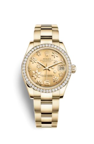 Rolex - 178288-0086 Datejust 31 Yellow Gold Diamond / Oyster / Champagne Floral