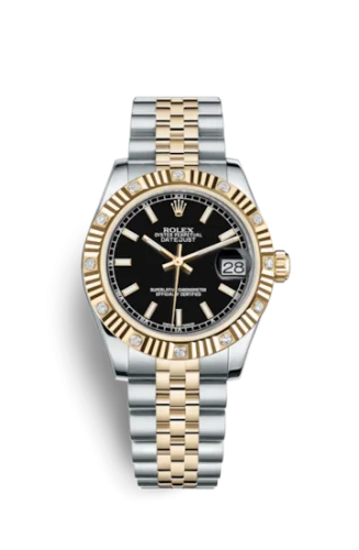 Rolex - 178313-0001 Datejust 31 Rolesor Yellow Fluted Diamond / Jubilee / Black