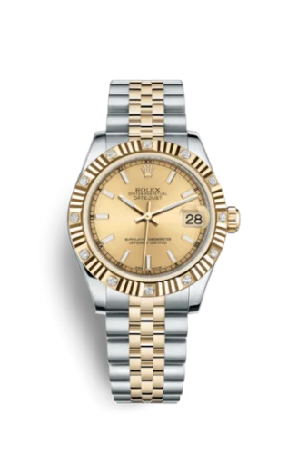 Rolex - 178313-0006 Datejust 31 Rolesor Yellow Fluted Diamond / Jubilee / Champagne