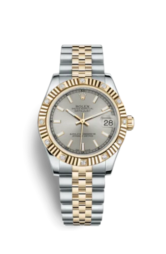 Rolex - 178313-0013 Datejust 31 Rolesor Yellow Fluted Diamond / Jubilee / Silver