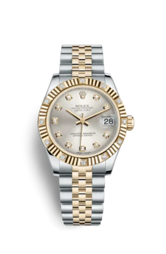 Rolex - 178313-0027 Datejust 31 Rolesor Yellow Fluted Diamond / Jubilee / Silver Diamond