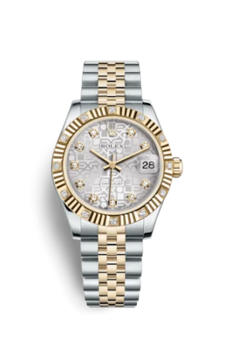 Rolex - 178313-0028 Datejust 31 Rolesor Fluted Diamond / Jubilee / Silver Computer