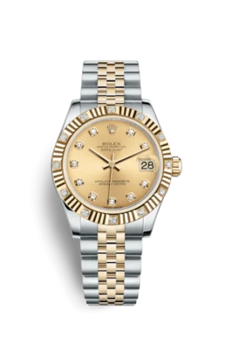 Rolex - 178313-0029 Datejust 31 Rolesor Yellow Fluted Diamond / Jubilee / Champagne Diamond
