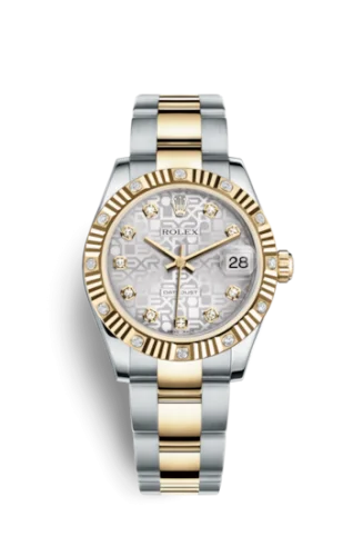 Rolex - 178313-0034 Datejust 31 Rolesor Fluted Diamond / Oyster / Silver Computer