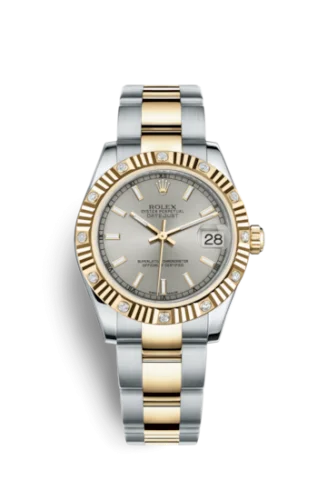 Rolex - 178313-0038 Datejust 31 Rolesor Yellow Fluted Diamond / Oyster / Silver