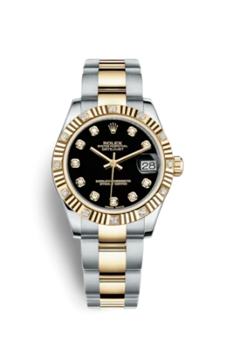 Rolex - 178313-0043v Datejust 31 Rolesor Fluted Diamond / Oyster / Black Diamond