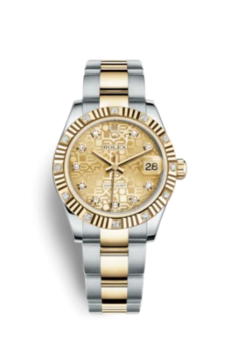Rolex - 178313-0056 Datejust 31 Rolesor Yellow Fluted Diamond / Oyster / Champagne Computer