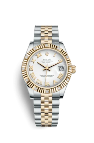 Rolex - 178313-0062 Datejust 31 Rolesor Yellow Fluted Diamond / Jubilee / White Roman