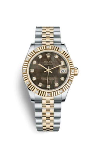 Rolex - 178313-0066 Datejust 31 Rolesor Yellow Fluted Diamond / Jubilee / Black MOP