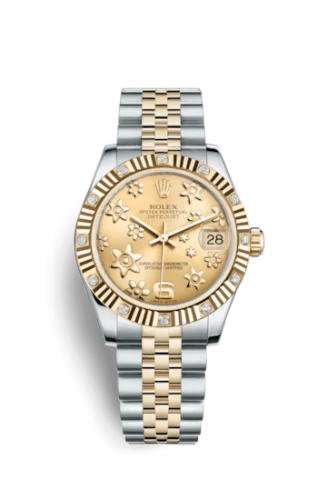 Rolex - 178313-0073 Datejust 31 Rolesor Yellow  Fluted Diamond / Jubilee / Champagne Floral