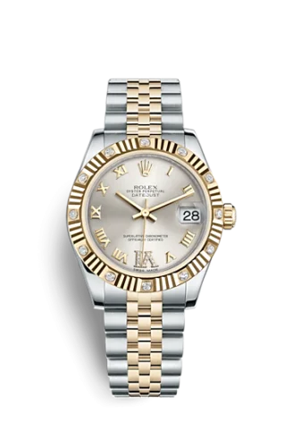 Rolex - 178313-0074 Datejust 31 Rolesor Fluted Diamond / Jubilee / Silver Roman
