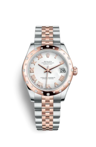 Rolex - 178341-0001 Datejust 31 Rolesor Everose Domed Diamond / Jubilee / White Roman