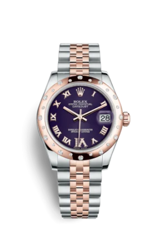 Rolex - 178341-0008 Datejust 31 Rolesor Everose Domed Diamond / Jubilee / Purple Roman