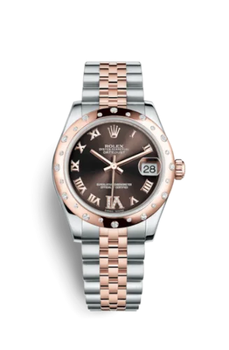 Rolex - 178341-0009 Datejust 31 Rolesor Everose Domed Diamond / Jubilee / Chocolate Roman