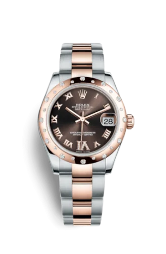 Rolex - 178341-0010 Datejust 31 Rolesor Everose Domed Diamond / Oyster / Chocolate Roman