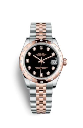 Rolex - 178341-0030 Datejust 31 Rolesor Everose Domed Diamond / Jubilee / Black Diamond