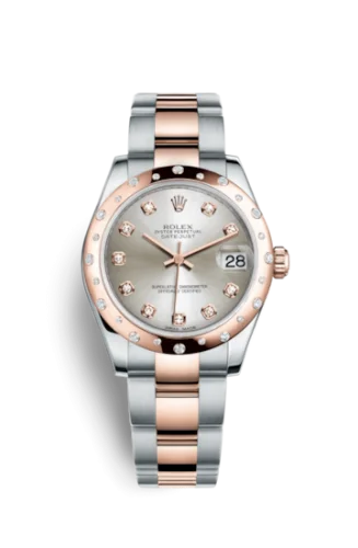 Rolex - 178341-0033 Datejust 31 Rolesor Everose Domed Diamond / Oyster / Silver Diamond