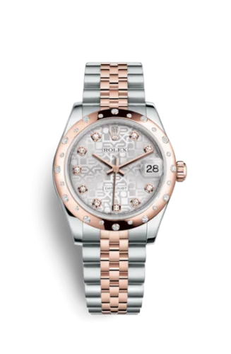 Rolex - 178341-0045 Datejust 31 Rolesor Everose Domed Diamond / Jubilee / Silver Computer