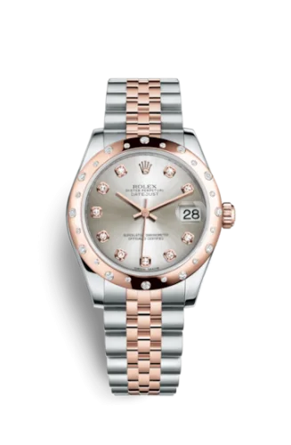 Rolex - 178341-0046 Datejust 31 Rolesor Everose Domed Diamond / Jubilee / Silver Diamond