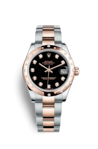 Rolex - 178341-0054 Datejust 31 Rolesor Everose Domed Diamond / Oyster / Black Diamond
