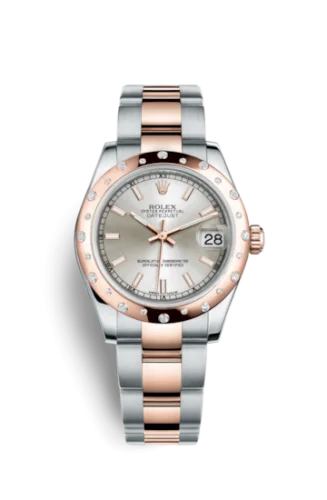Rolex - 178341-0058 Datejust 31 Rolesor Everose Domed Diamond / Oyster / Silver
